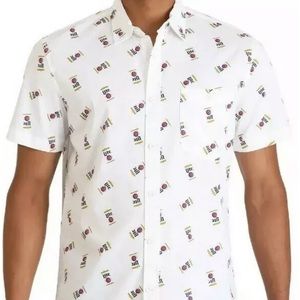 Miller light party short sleeve button down